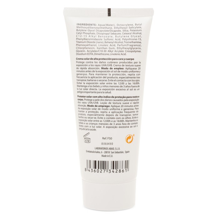 Crema Solar Factor 50+